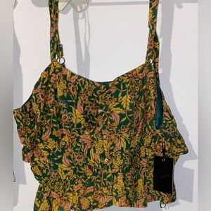 Japna Yellow Gold Ruffled Smocked Stylish Top